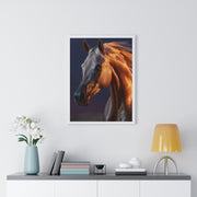 Elegant Horse Art Print, Vertical Framed Poster, Equestrian Decor, Horse Lover Gift, Home Wall Art, Animal Themed Decoration