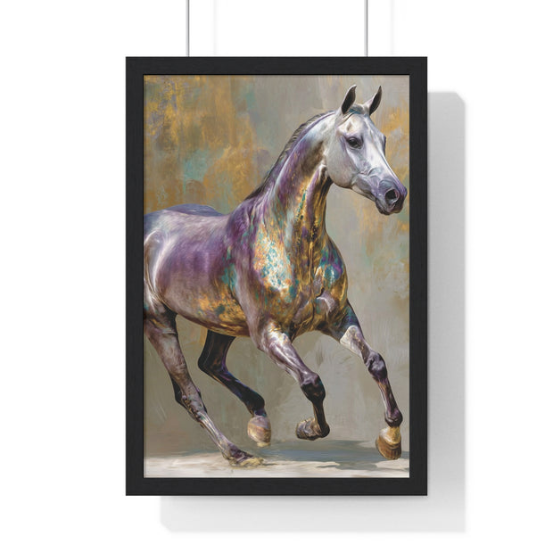 Equine Art Vertical Framed Poster, Horse Wall Decor, Equestrian Gift, Interior Design Accent, Equine Enthusiast Home Decor