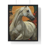 Majestic Horse Vertical Framed Poster, Equine Art, Animal Lover Decor, Gift for Horse Lovers, Home Wall Art, Rustic Farmhouse Style
