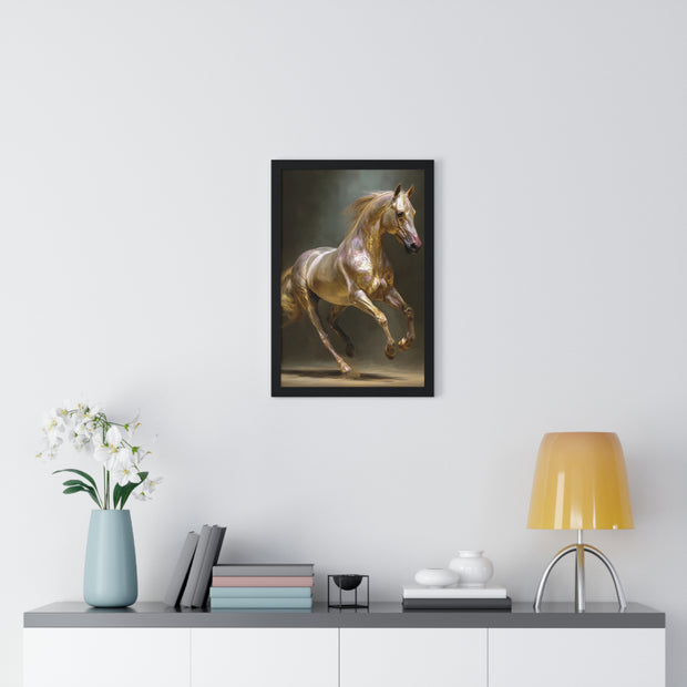 Elegant Horse Art Print, Horse Lover Gift, Wall Decor for Equestrians, Inspirational Home Art, Vertical Framed Horse Poster