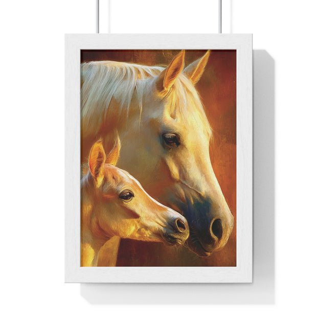 Elegant Horse Art Print, Framed Horse Poster, Equine Wall Decor, Animal Lover Gift, Cozy Home Decoration