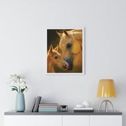 Heartfelt Horse Family Art, Vertical Framed Poster, Equine Decor, Horse Lover Gift, Animal Wall Art, Nursery Art, Equestrian Home