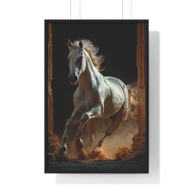 Majestic Horse Framed Poster Art, Equestrian Wall Decor, Farmhouse Style Home Decor, Gift for Horse Lovers, Equine Themed Artwork