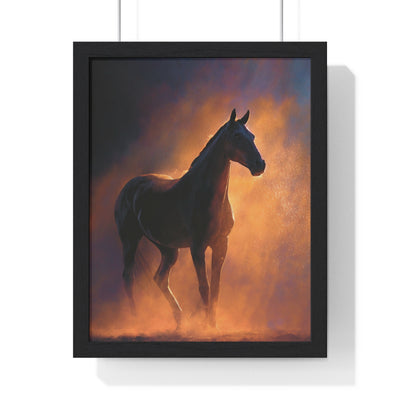 Majestic Horse Vertical Framed Poster - Art Print, Equine Decor, Horse Lover Gift, Home Wall Art, Office Decoration