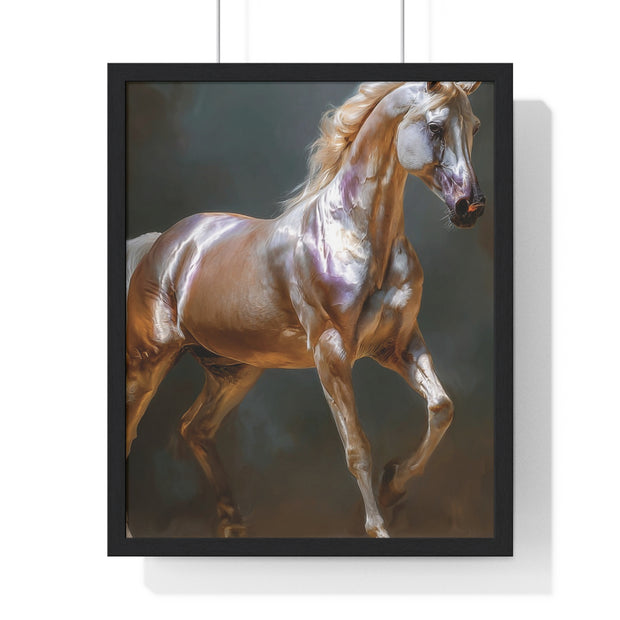 Elegant Horse Art Print, Vertical Framed Poster, Equine Wall Decor, Horse Lover Gift, Home Office Decoration, Animal Art