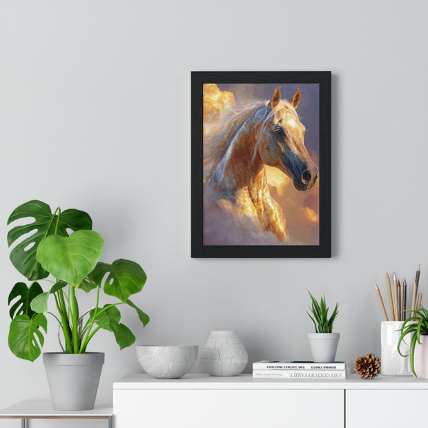 Stunning Horse Artwork Vertical Framed Poster, Horse Lovers Gift, Equestrian Home Decor, Animal Wall Art, Unique Gift Idea