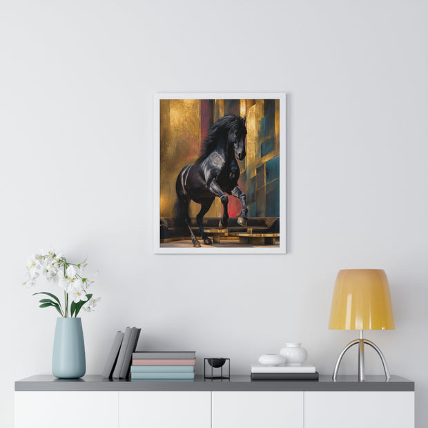 Elegant Horse Art Print, Framed Wall Decor, Equine Painting, Home Office Decor, Animal Lover Gift, Birthday, Anniversary, Christmas