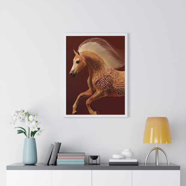 Majestic Horse Art Print, Vertical Framed Poster, Horse Decor, Equestrian Gift, Wall Art for Home, Animal Lover Decoration