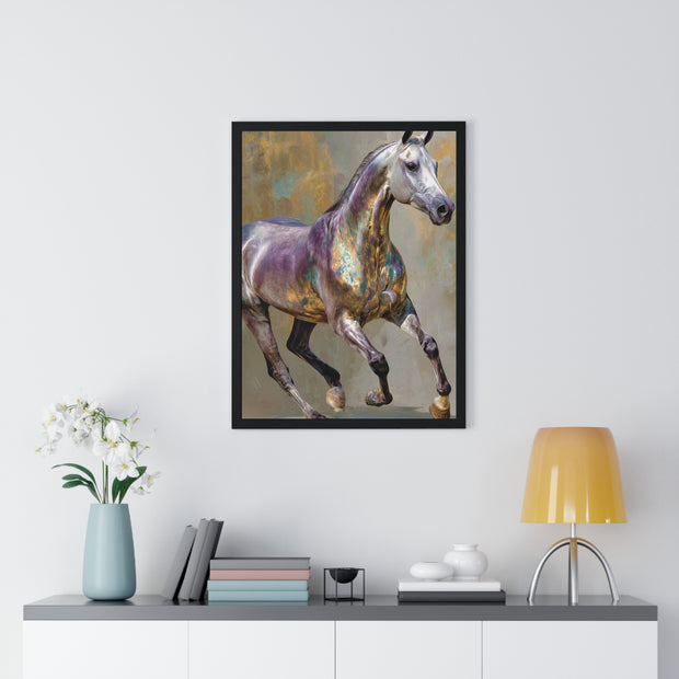 Equine Art Vertical Framed Poster, Horse Wall Decor, Equestrian Gift, Interior Design Accent, Equine Enthusiast Home Decor