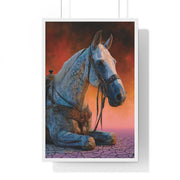 Elegant Horse Vertical Framed Poster - Art Print for Horse Lovers, Home Decor, Gift, Animal Wall Art, Nature Enthusiasts