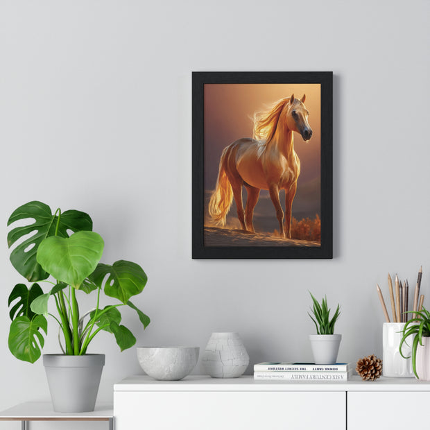 Majestic Horse Framed Poster - Equestrian Art, Farmhouse Decor, Wall Art, Horse Lover Gift, Nature Print