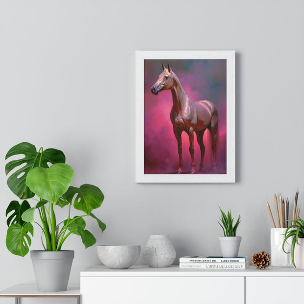 Elegant Horse Wall Art Print, Vertical Framed Poster, Equestrian Decor, Horse Lover Gift, Home Aesthetic, Animal Art