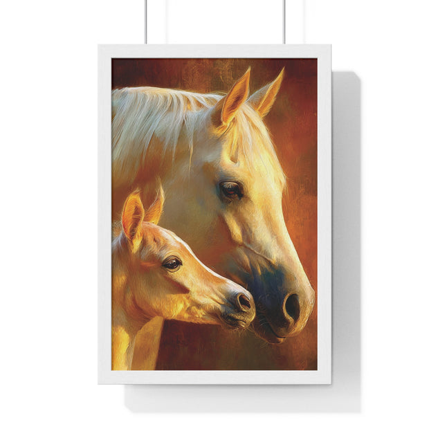Elegant Horse Art Print, Framed Horse Poster, Equine Wall Decor, Animal Lover Gift, Cozy Home Decoration