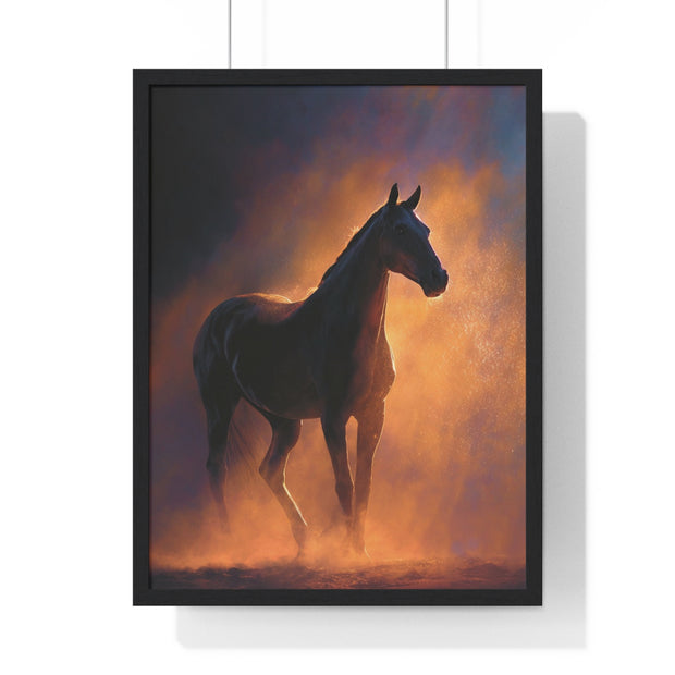 Majestic Horse Vertical Framed Poster - Art Print, Equine Decor, Horse Lover Gift, Home Wall Art, Office Decoration