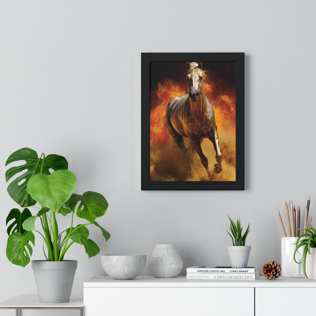 Majestic Horse Framed Poster | Wall Art for Animal Lovers, Equestrian Home Decor, Gift for Horse Enthusiasts, Motivational Art, Equine Decor