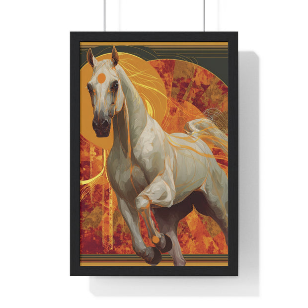 Majestic Horse Art Print, Vertical Framed Poster for Horse Lovers, Equine Wall Decor, Equestrian Gifts, Nature-Inspired Home Art