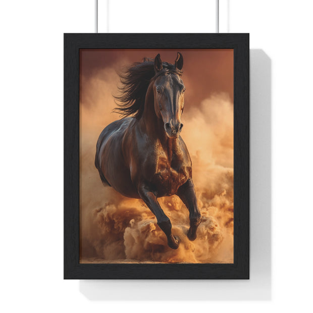 Galloping Wild Horse Framed Poster, Equine Wall Art, Nature Decor, Horse Lover Gift, Rustic Home Decor, Farmhouse Artwork