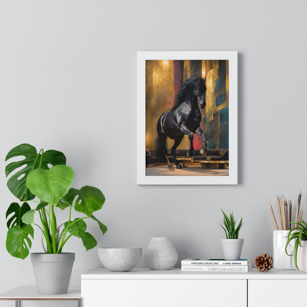 Elegant Horse Art Print, Framed Wall Decor, Equine Painting, Home Office Decor, Animal Lover Gift, Birthday, Anniversary, Christmas