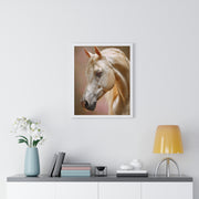 Elegant Horse Portrait Framed Poster, Equine Art Print, Horse Lover Decor, Animal Wall Art, Gift for Equestrian Enthusiasts