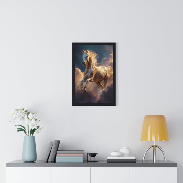 Majestic Horse Framed Poster, Equine Art, Home Decor, Wall Art, Gift for Horse Lovers, Equestrian Decor