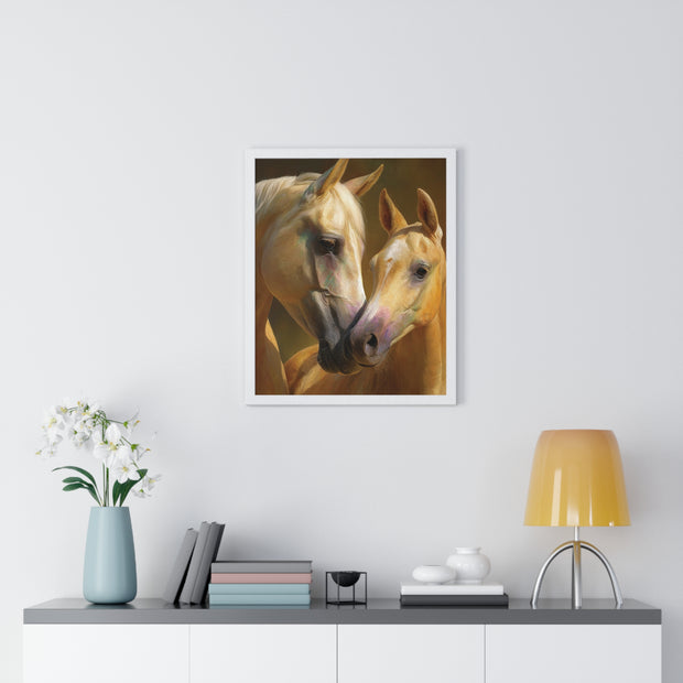 Horse Love Vertical Framed Poster, Equine Wall Art, Farmhouse Decor, Gift for Horse Lovers, Equestrian Home Decor
