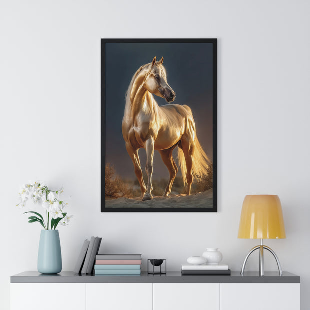 Majestic Horse Framed Poster, Equine Wall Art, Elegant Home Decor, Gift for Horse Lovers, Unique Nature Art, Horse Lover's Gift