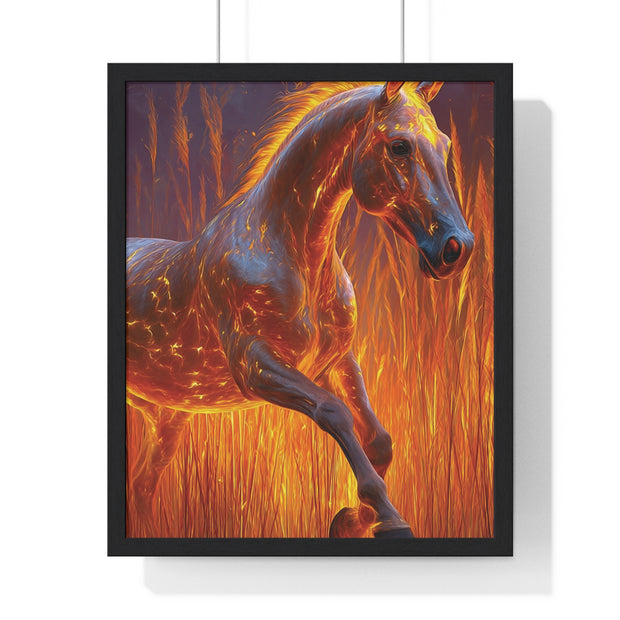 Fiery Horse Wall Art Poster, Animal Lover Print, Horse Decor, Equestrian Gift, Living Room Decor, Unique Art