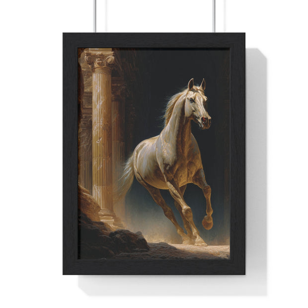 Elegant Horse Wall Art, Vertical Framed Poster, Equine Home Decor, Animal Art Print, Rustic Living Room Decoration