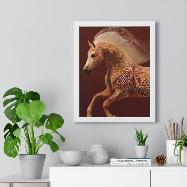 Majestic Horse Art Print, Vertical Framed Poster, Horse Decor, Equestrian Gift, Wall Art for Home, Animal Lover Decoration