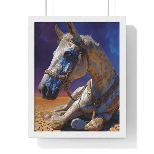 Desert Horse Wall Art, Framed Horse Poster, Equestrian Home Decor, Horse Lover Gift, Nature Wall Decor
