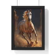 Stunning Horse Vertical Framed Poster, Home Décor, Equestrian Art, Gift for Horse Lovers, Inspirational Wall Art, Rustic Interior