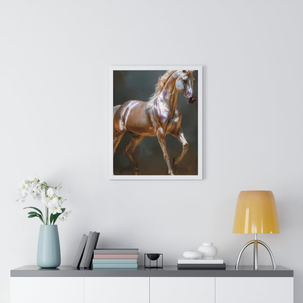 Elegant Horse Art Print, Vertical Framed Poster, Equine Wall Decor, Horse Lover Gift, Home Office Decoration, Animal Art