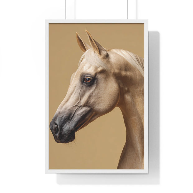 Elegant Horse Portrait Framed Poster, Wall Art for Horse Lovers, Home Decor, Equestrian Gift, Animal Themed Decor