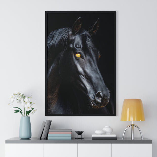 Elegant Horse Portrait Wall Art, Framed Horse Print, Home Decor, Animal Lover Gift, Equine Artwork, Living Room Decoration
