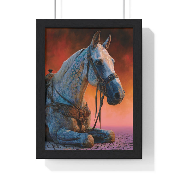 Elegant Horse Vertical Framed Poster - Art Print for Horse Lovers, Home Decor, Gift, Animal Wall Art, Nature Enthusiasts