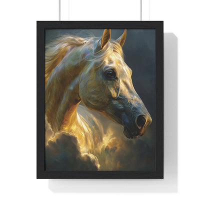 Majestic Horse Vertical Framed Poster, Equine Art, Home Decor, Gift for Horse Lovers, Animal Lovers Wall Art