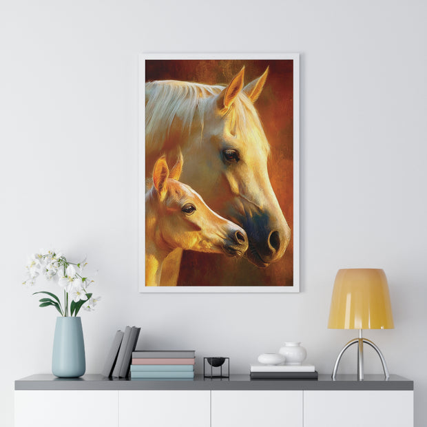 Elegant Horse Art Print, Framed Horse Poster, Equine Wall Decor, Animal Lover Gift, Cozy Home Decoration