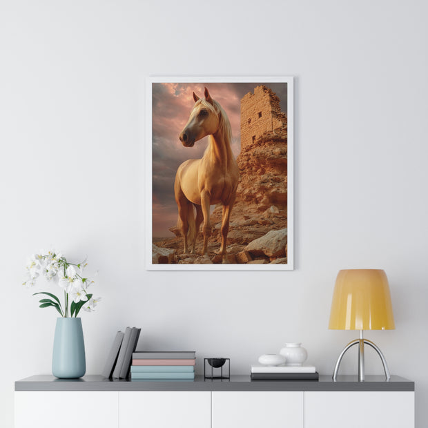 Majestic Horse Wall Art Print, Framed Nature Poster, Home Decor, Equestrian Gift, Western Wall Art