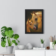 Heartfelt Horse Family Art, Vertical Framed Poster, Equine Decor, Horse Lover Gift, Animal Wall Art, Nursery Art, Equestrian Home