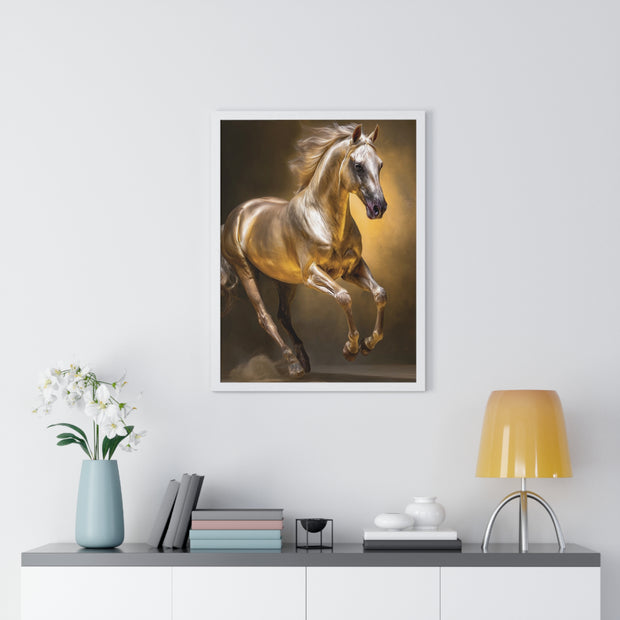 Majestic Horse Vertical Framed Poster, Equine Art Print, Home Decor, Animal Lover Gift, Equestrian Wall Art, Horse-Themed Decoration