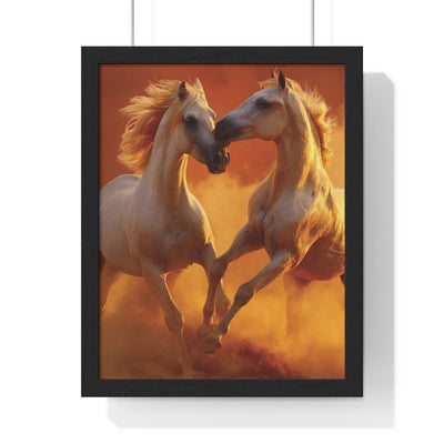 Majestic Horses Framed Poster, Equestrian Wall Art, Home Decor, Gift for Horse Lovers, Animal Art Print, Living Room Decoration