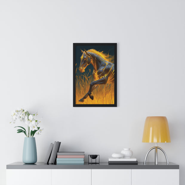 Majestic Horse Framed Art Print | Equestrian Decor, Horse Lover Gift, Wall Art for Home, Unique Horse Artwork, Animal Print