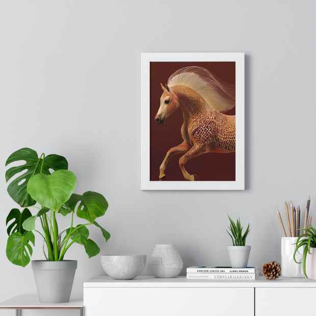 Majestic Horse Art Print, Vertical Framed Poster, Horse Decor, Equestrian Gift, Wall Art for Home, Animal Lover Decoration