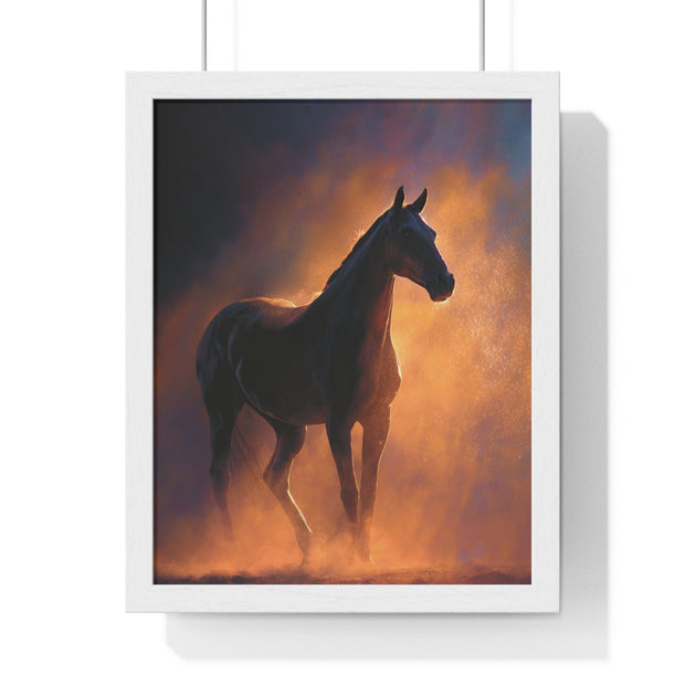 Majestic Horse Vertical Framed Poster - Art Print, Equine Decor, Horse Lover Gift, Home Wall Art, Office Decoration