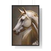 Elegant Horse Framed Art Print, White Horse Wall Decor, Equine Decor, Animal Lover Gift, Rustic Home Wall Art
