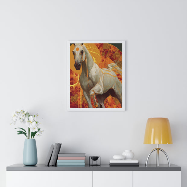 Majestic Horse Art Print, Vertical Framed Poster for Horse Lovers, Equine Wall Decor, Equestrian Gifts, Nature-Inspired Home Art