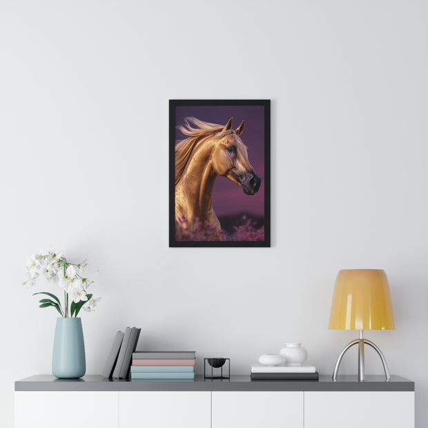 Majestic Horse Framed Poster | Equine Art Print for Home Decor | Ideal Gift for Horse Lovers, Equestrian Decor, Wall Art