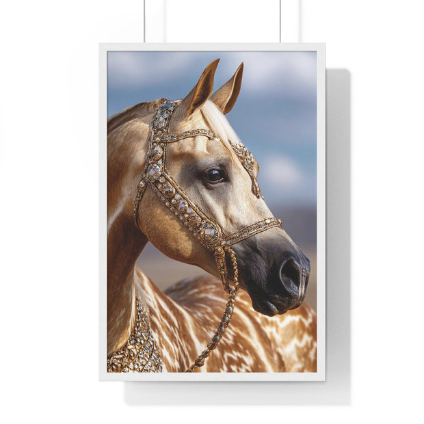 Elegant Horse Portrait Framed Poster, Wall Art Decor, Equestrian Gift, Home Decoration, Living Room Art, Animal Lover's Gift