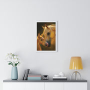 Heartfelt Horse Family Art, Vertical Framed Poster, Equine Decor, Horse Lover Gift, Animal Wall Art, Nursery Art, Equestrian Home