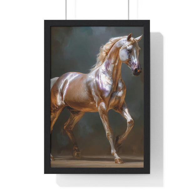 Elegant Horse Art Print, Vertical Framed Poster, Equine Wall Decor, Horse Lover Gift, Home Office Decoration, Animal Art
